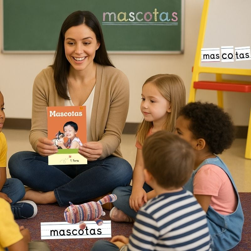 Decodable Spanish Book for Early Readers: Mascotas