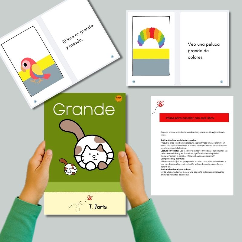 Libro fonético con sílabas abiertas y cerradas: Grande