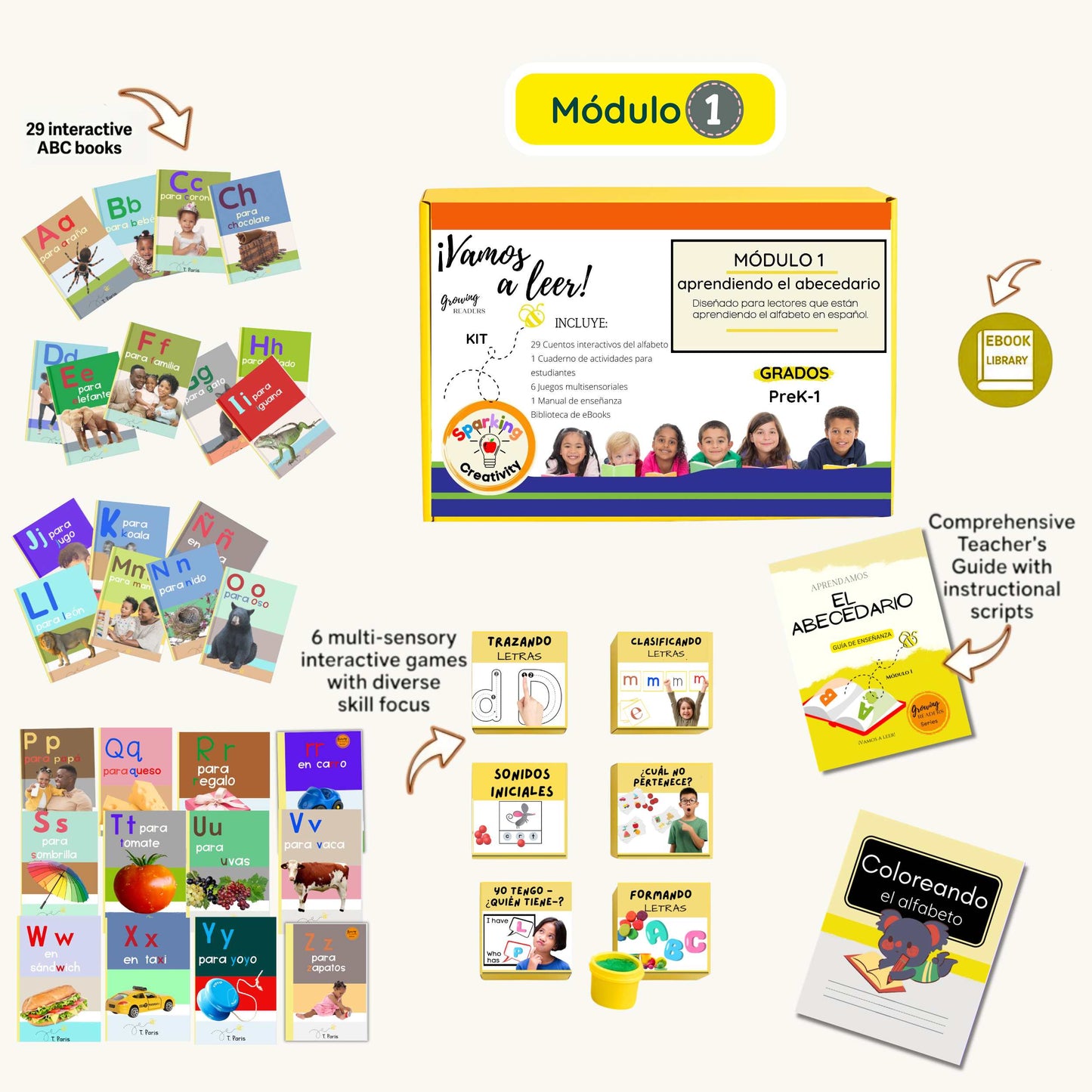 Spanish Alphabet Kit - Interactive Multisensory Learning for Early Literacy