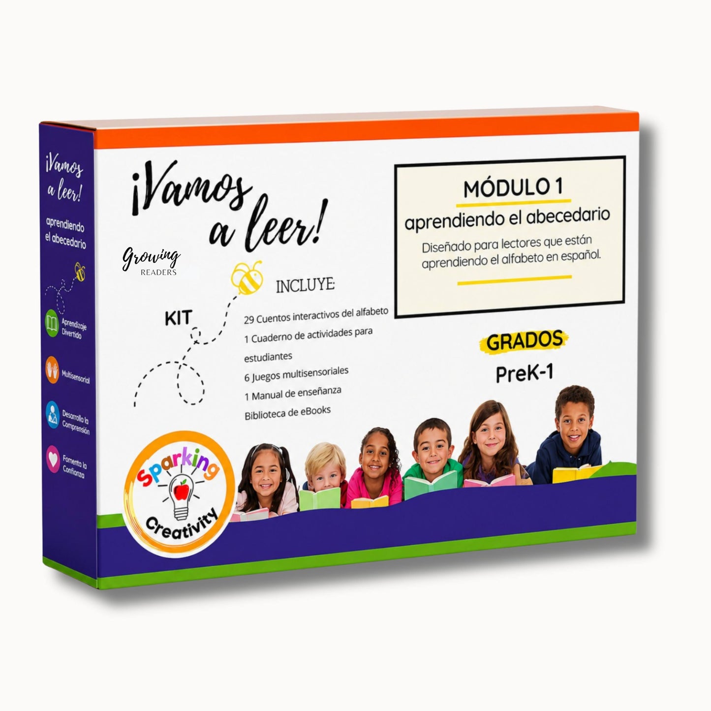 Educational kit packaging for grades PreK-1 with children on the cover