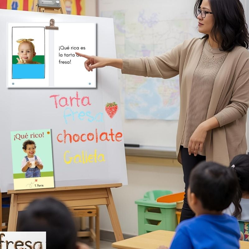 Decodable Spanish Book for Early Readers: ¡Qué rico!