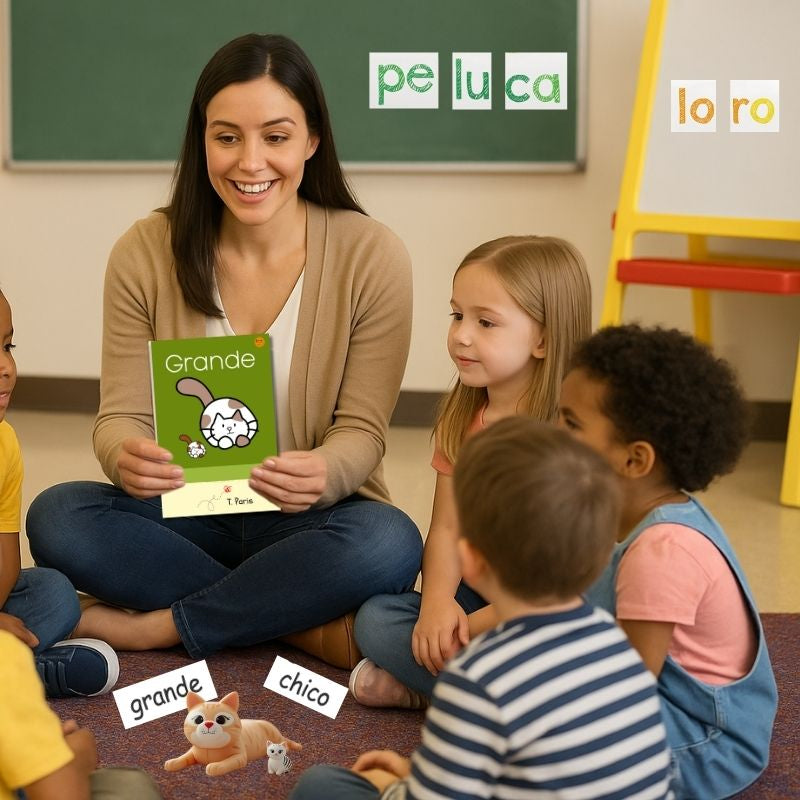 Libro fonético con sílabas abiertas y cerradas: Grande