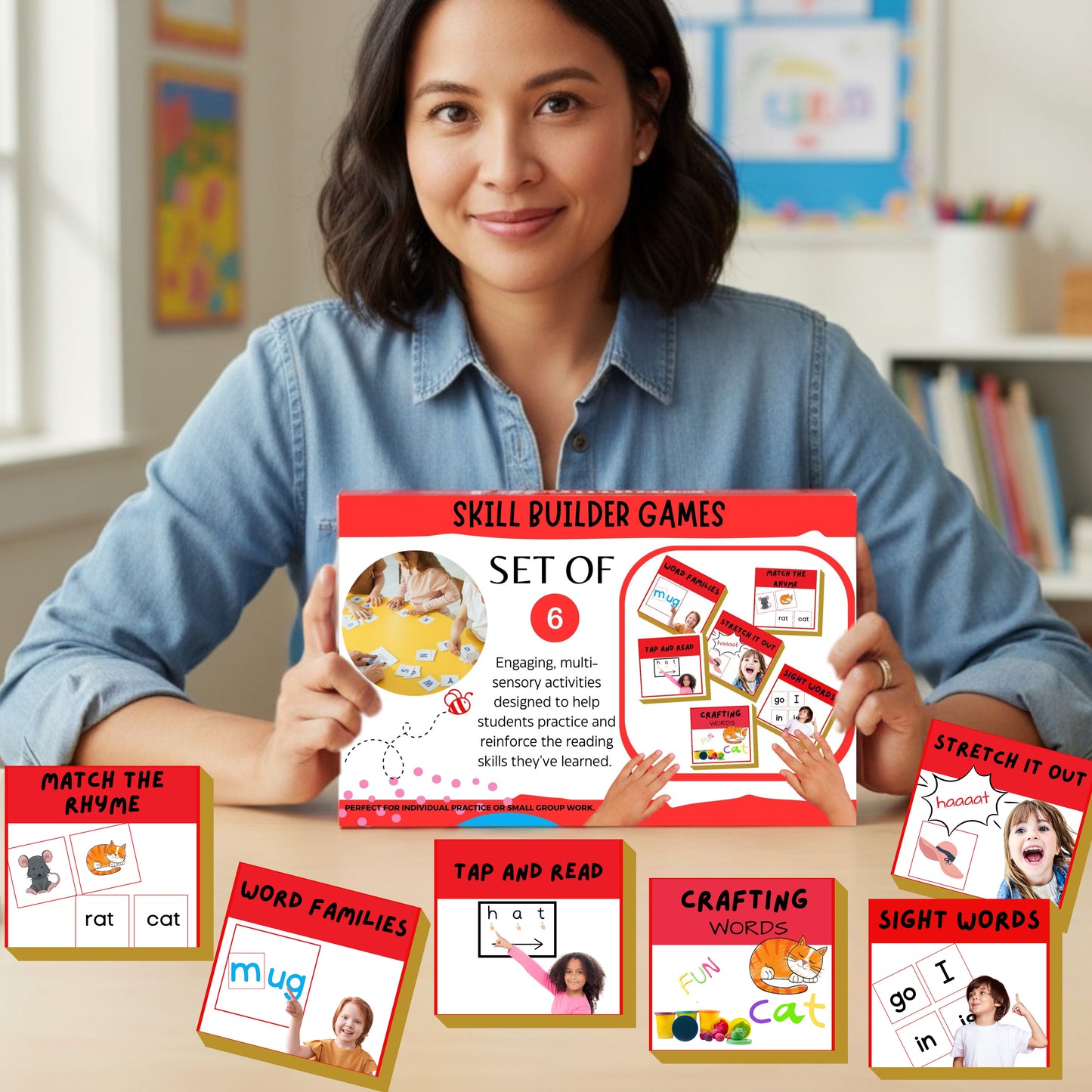 CVC Word Phonics Games for Kindergarten: Blending and Segmenting