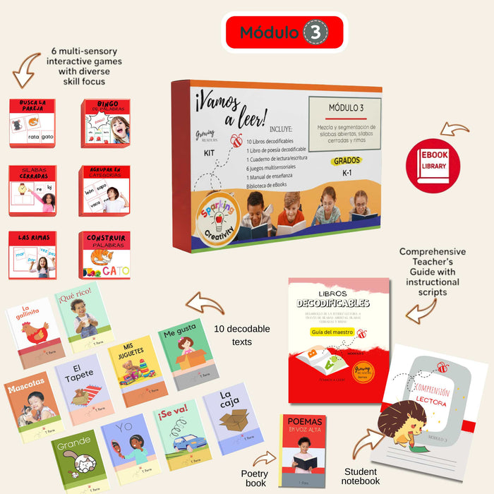 Spanish Decodable Books | Syllable Blending & Segmentation Kit for Bilingual K-2