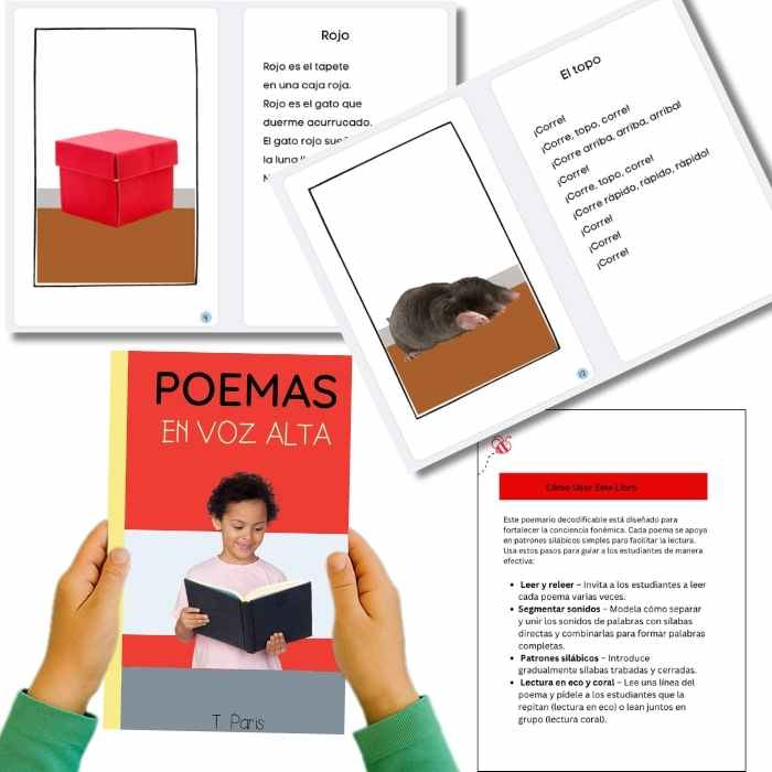Poemas en Voz Alta | Poemario Decodificable en Español para K-2