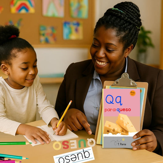 Spanish Phonics Book for Children – Q para queso, Ages 3-6, Learn to Read